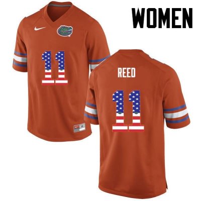 Women's Florida Gators #11 Jordan Reed NCAA Nike Orange USA Flag Fashion Authentic Stitched College Football Jersey KEO1562RZ